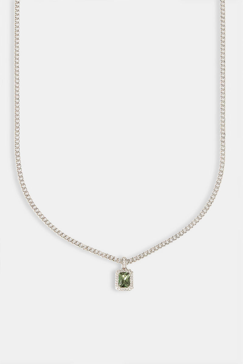 Dark Green Gemstone Necklace - 10mm