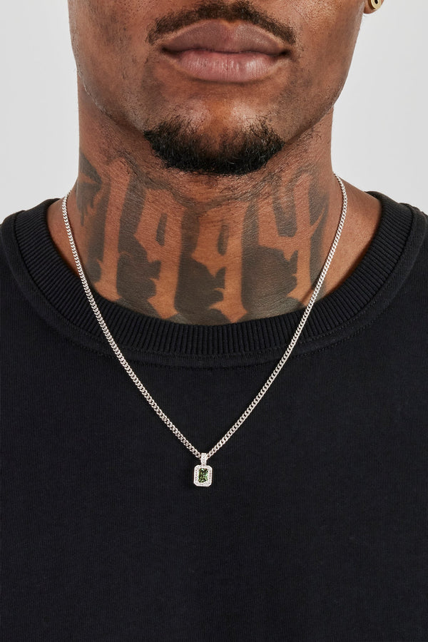 Dark Green Gemstone Necklace - 10mm