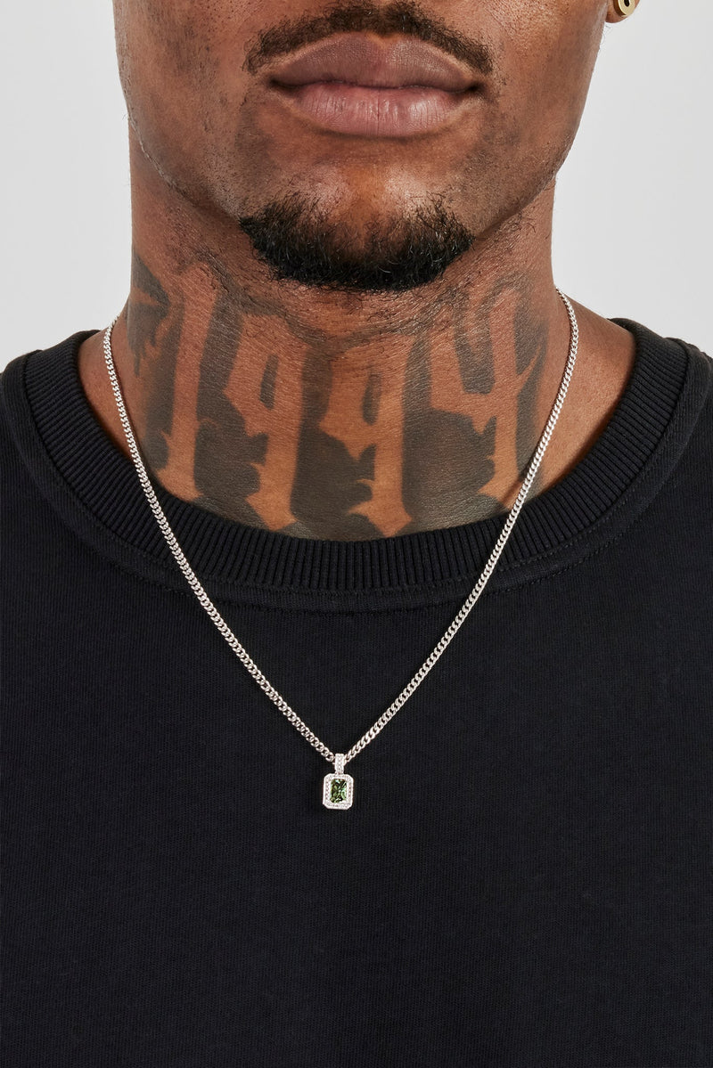 Dark Green Gemstone Necklace - 10mm