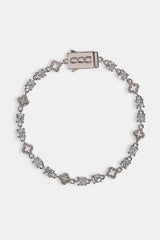 Motif & Circle CZ Multigem Bracelet - 6mm - White