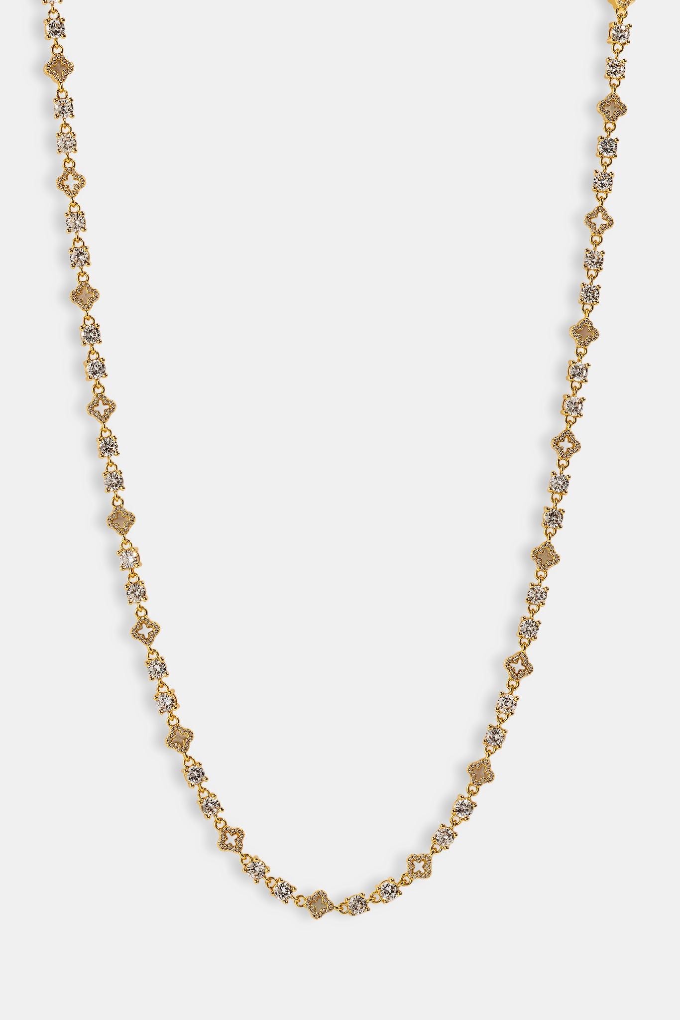 Motif & Circle CZ Multigem Chain - 6mm - Gold