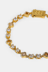 Motif & Circle CZ Multigem Bracelet - 6mm - Gold