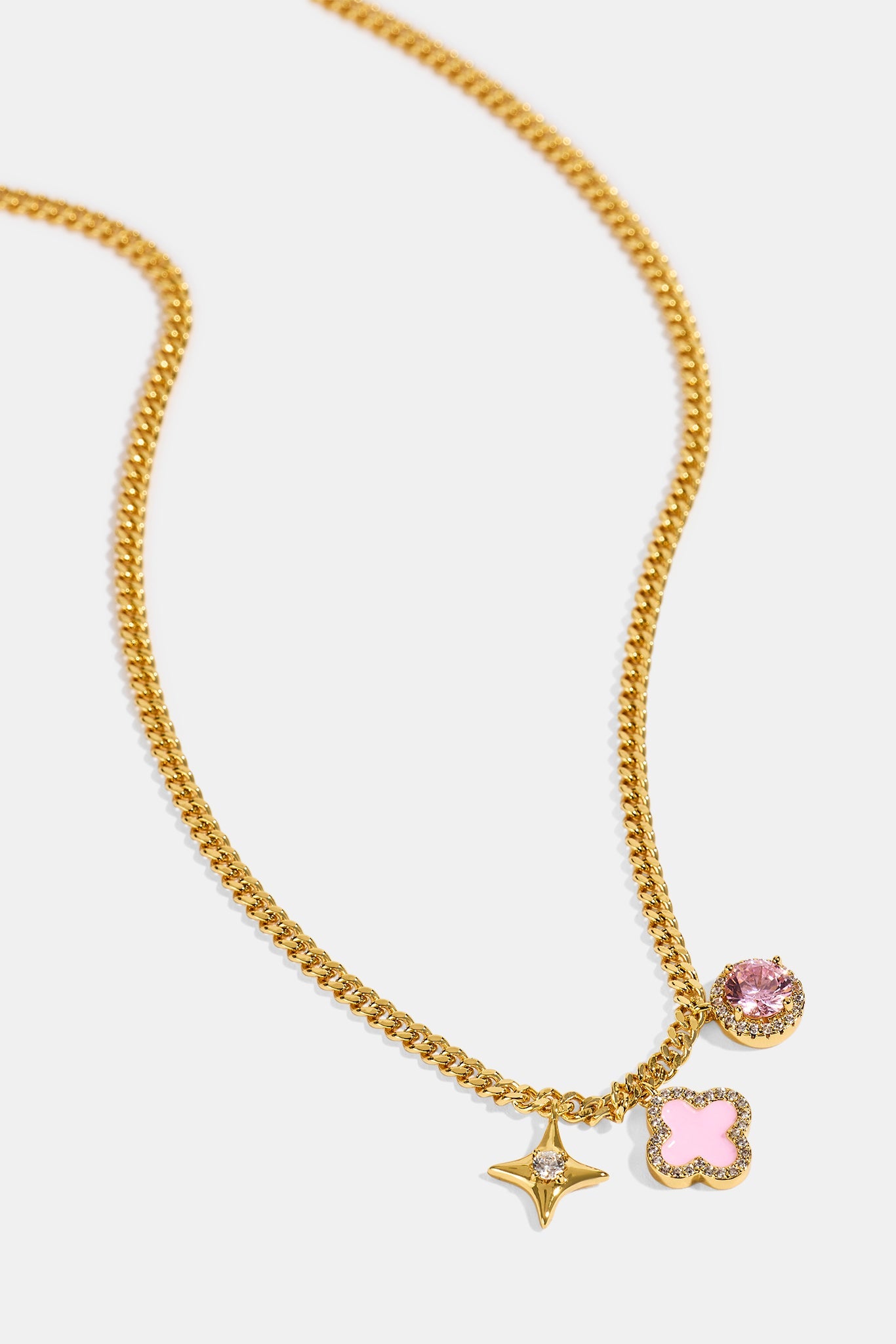 Multi Motif Pendant Necklace - 10mm - Gold
