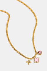 Multi Motif Pendant Necklace - 10mm - Gold