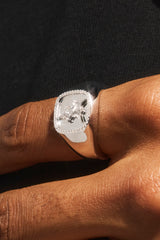 Polished Cherub Signet Ring - 15mm - White