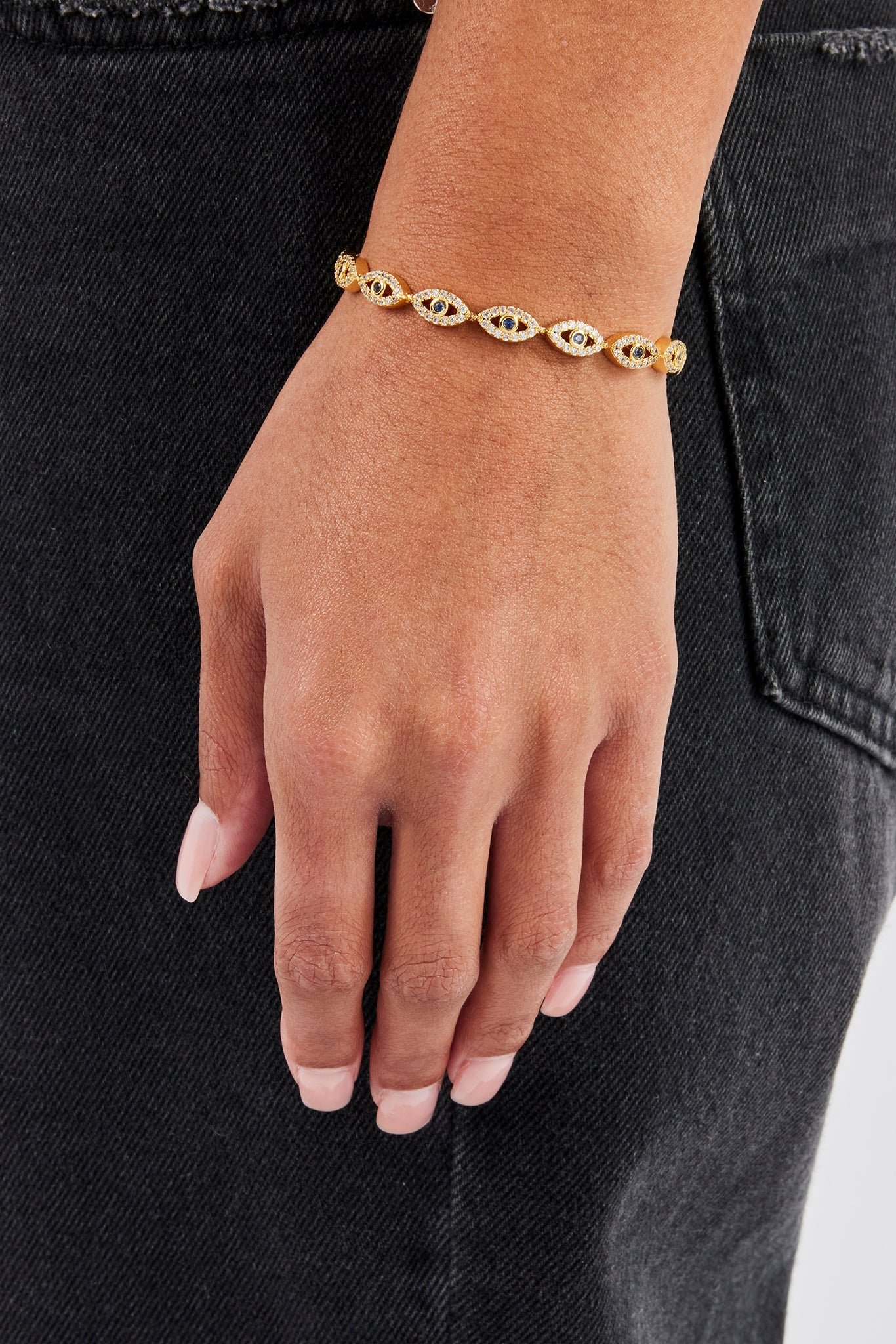 Iced Evil Eye Bracelet - 6mm