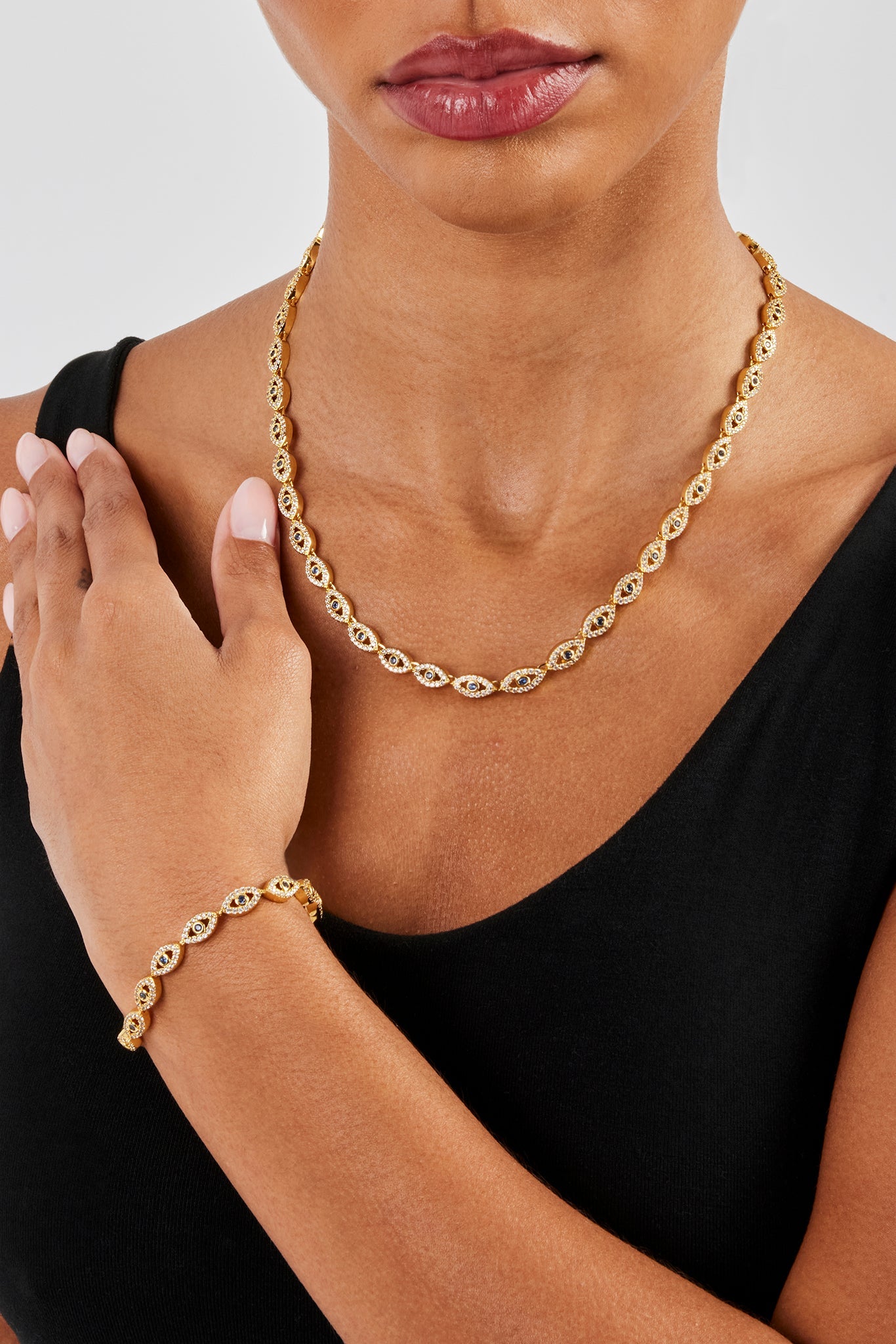 Iced Evil Eye Chain & Bracelet - 6mm