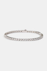 Pear Stone Tennis Bracelet - 3mm - White