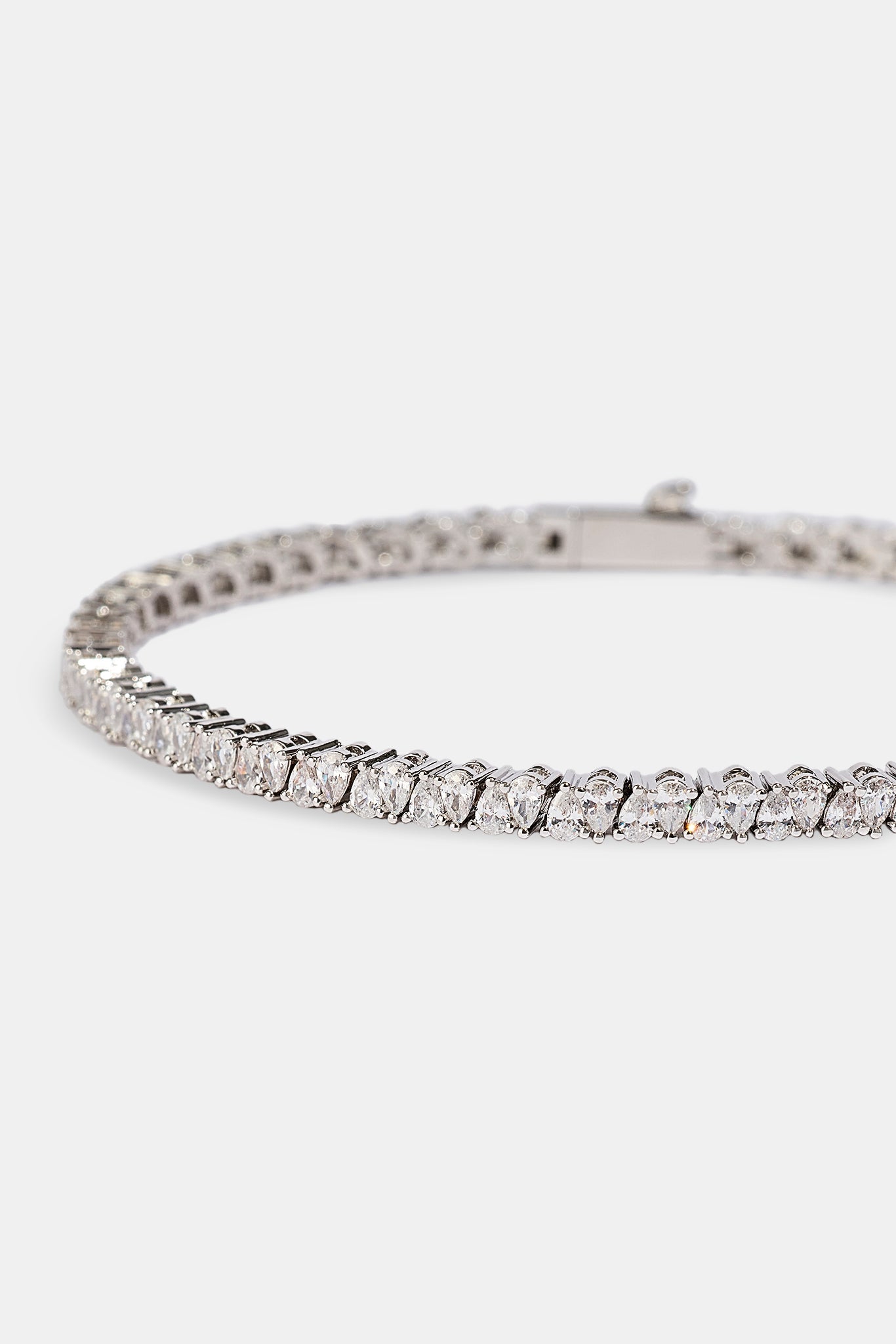 Pear Stone Tennis Bracelet - 3mm - White