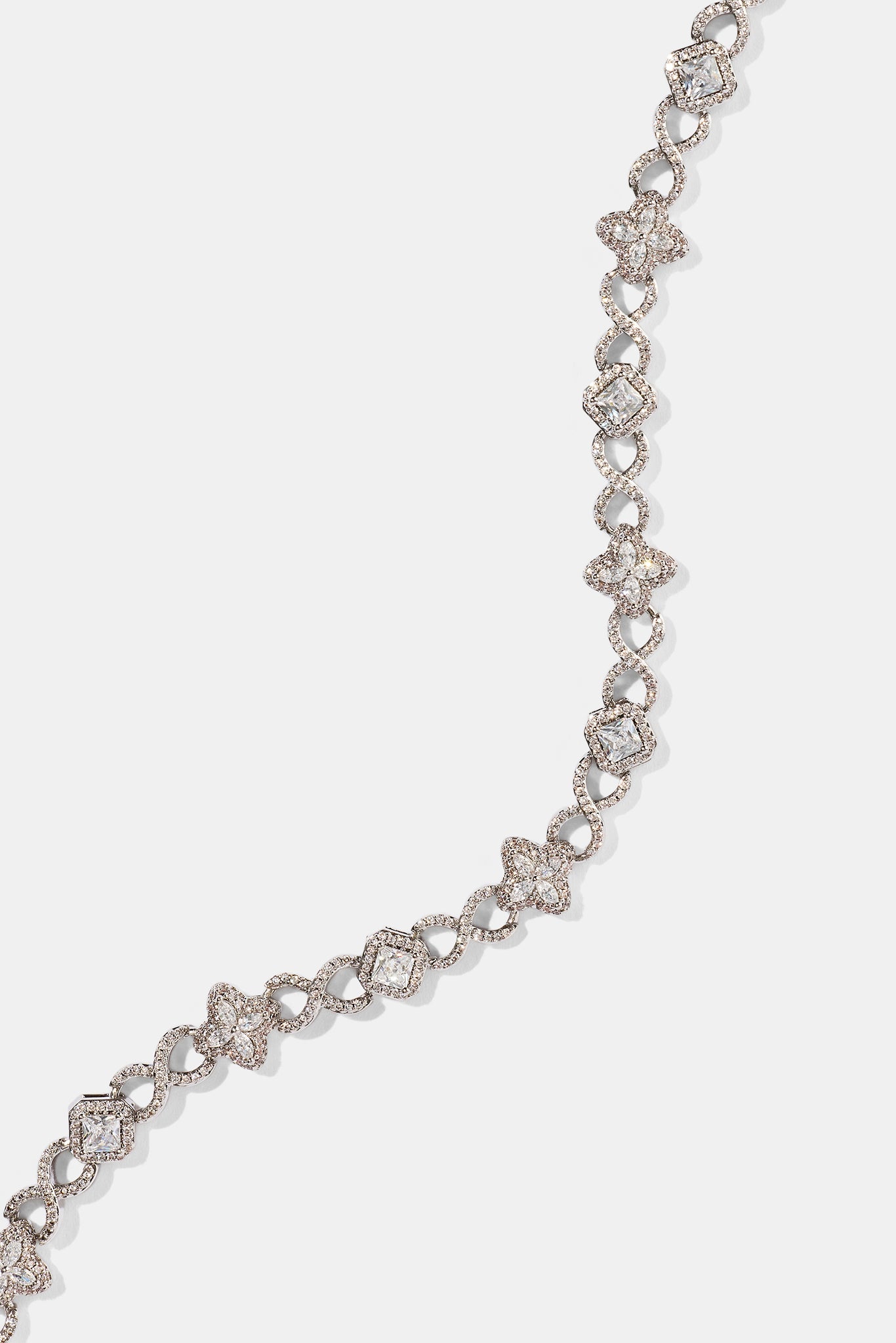 Iced Infinity & Motif Chain - 6mm - White