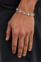 Iced Infinity & Motif Bracelet - 6mm - White