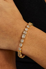 Mixed Shape Cluster Bracelet - 6mm - Gold