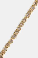 Iced Mixed Shape Cluster Chain - 6mm - Gold