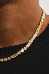 Iced Mixed Shape Cluster Chain - 6mm - Gold