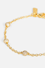Iced Ball Rolo Bracelet - 4mm - Gold