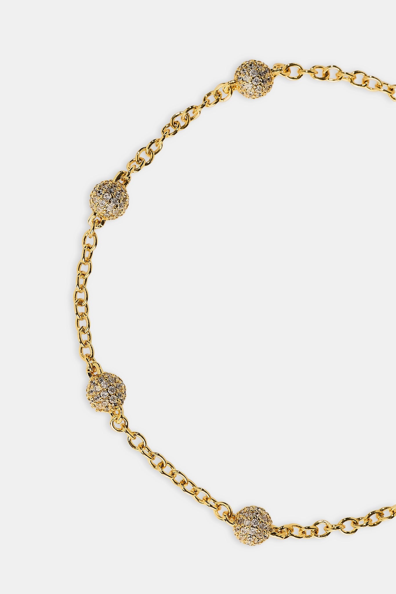 Iced Ball Rolo Bracelet - 4mm - Gold