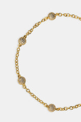 Iced Ball Rolo Bracelet - 4mm - Gold
