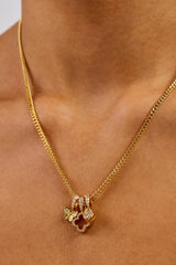 Triple Layer Butterfly Motif Necklace - 10mm - Gold