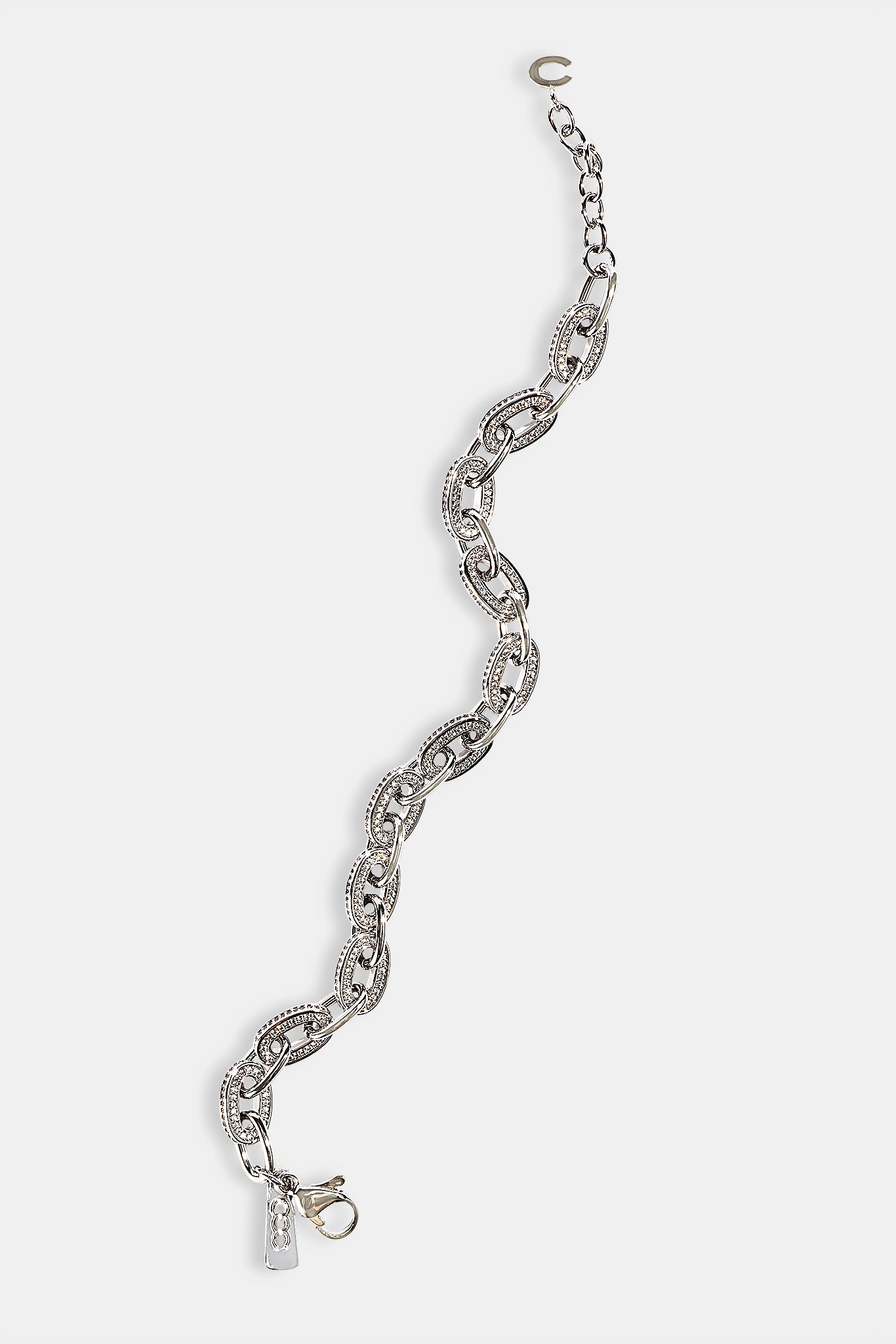 Iced & Polished Link Bracelet - 6mm - White