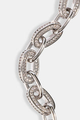 Iced & Polished Link Bracelet - 6mm - White