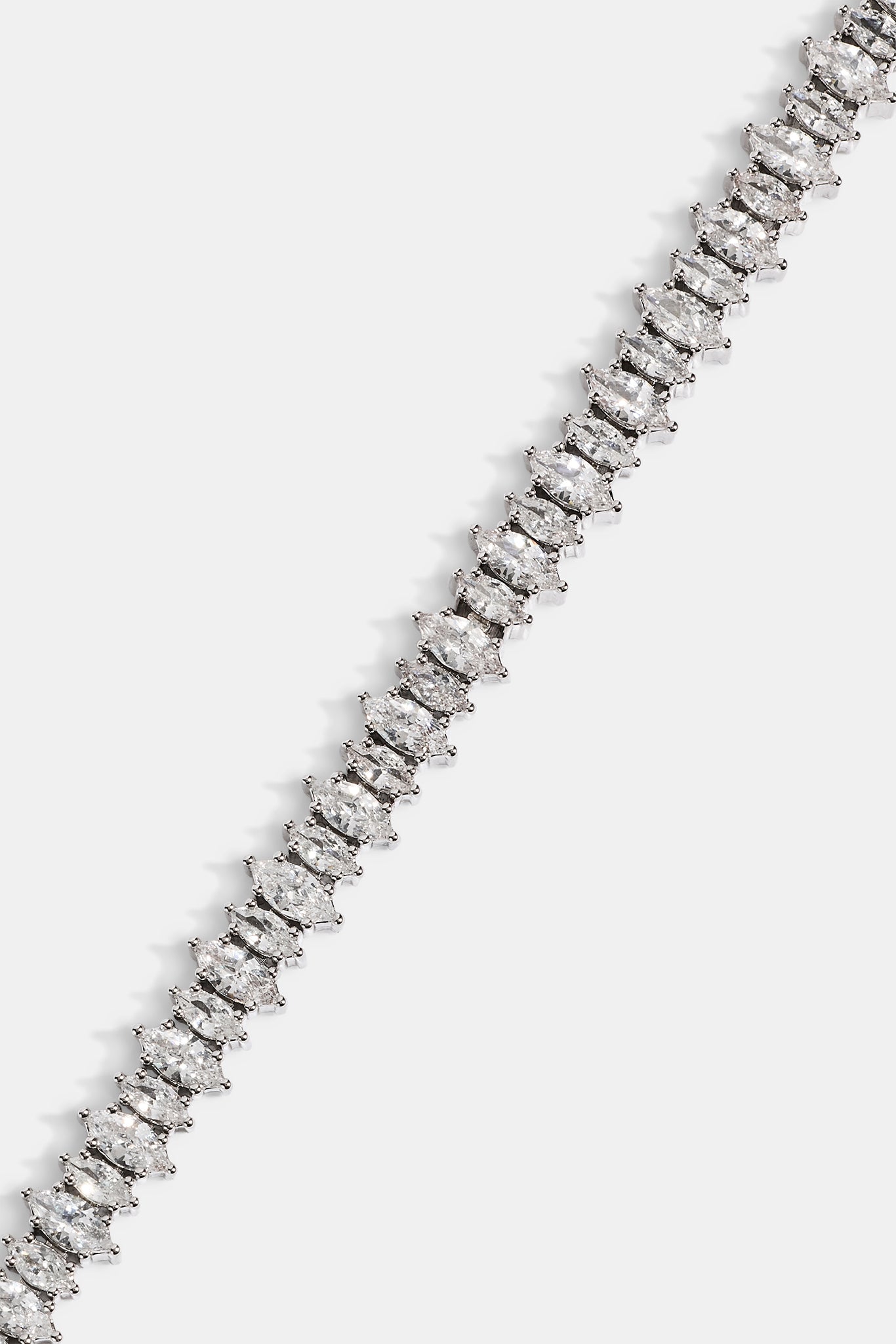 Mens Iced Marquise Mixed Shape Bracelet - 5mm - White