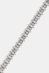 Mens Iced Marquise Mixed Shape Bracelet - 5mm - White