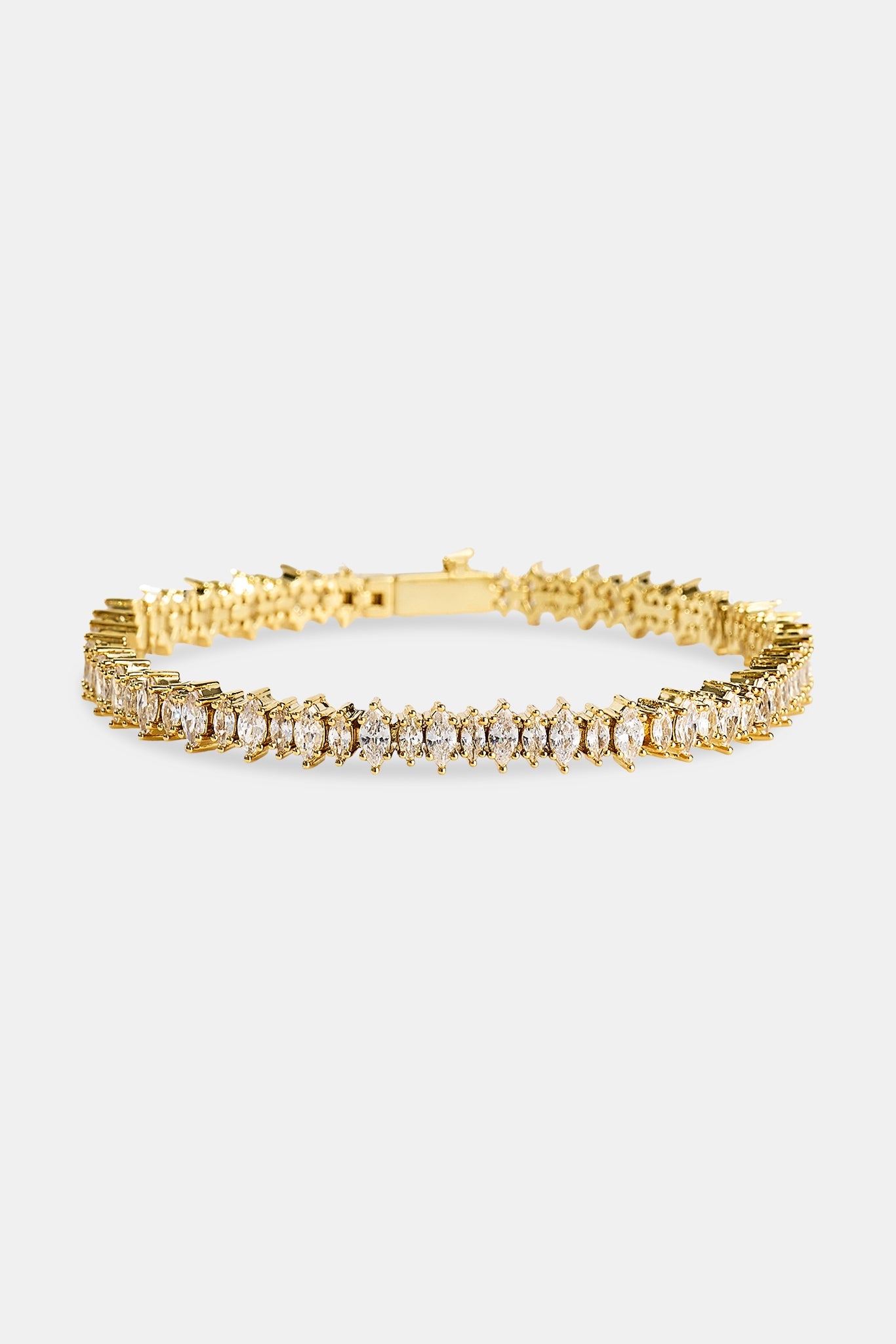 Iced Marquise Mixed Shape Bracelet - 5mm - Gold