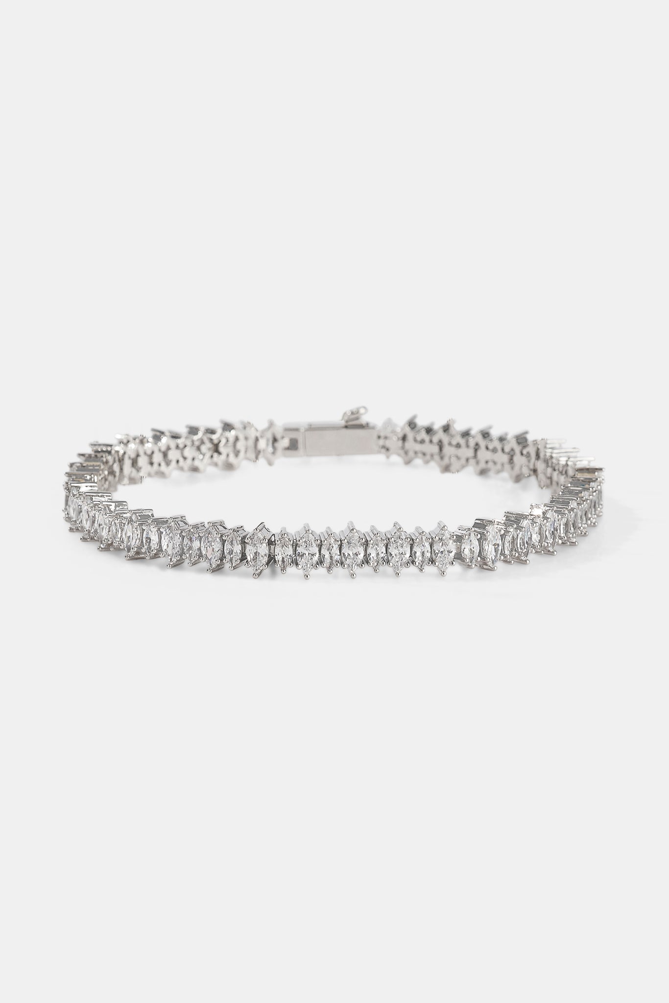 Iced Marquise Mixed Shape Bracelet - 5mm - White