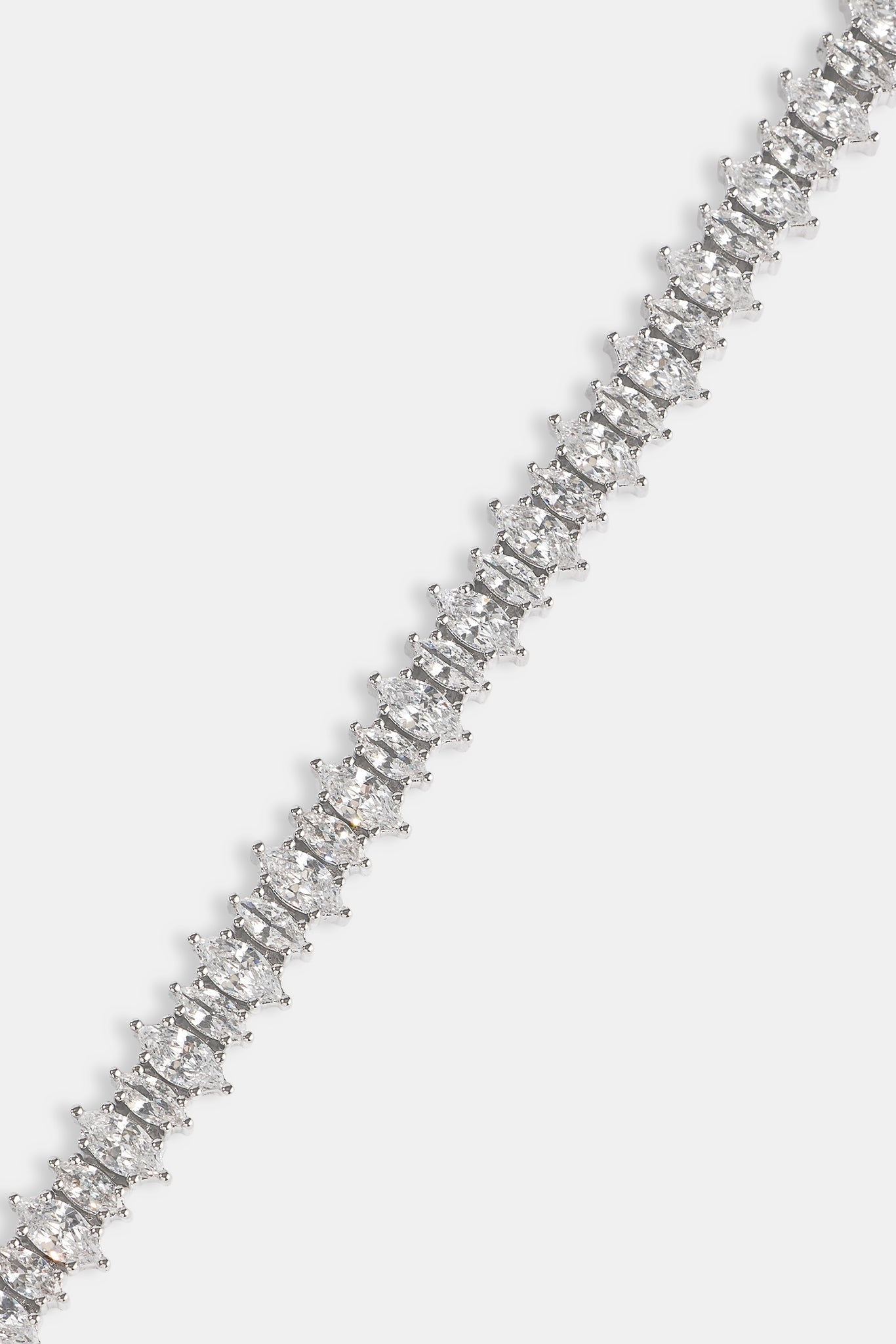Iced Marquise Mixed Shape Bracelet - 5mm - White