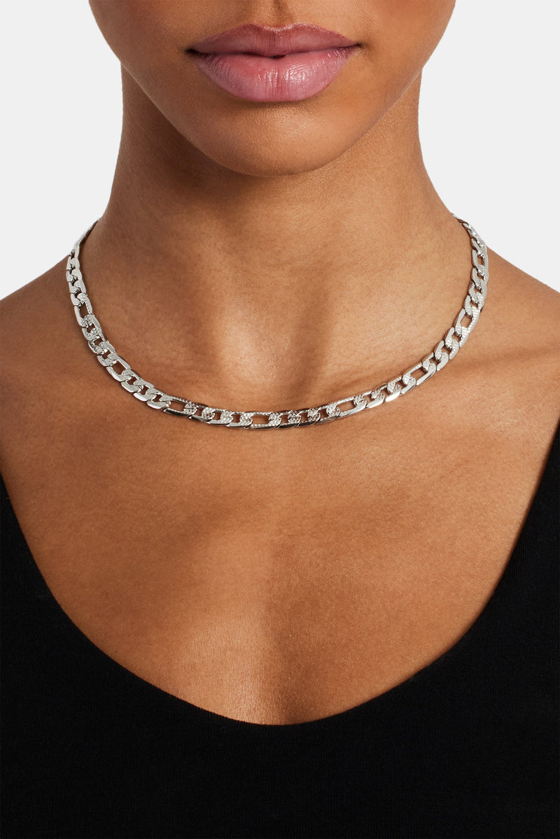 Textured Figaro Chain 6mm Womens Chains Shop Figaro Chains