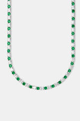 Green & Clear Mixed Shape Tennis Chain - 8mm