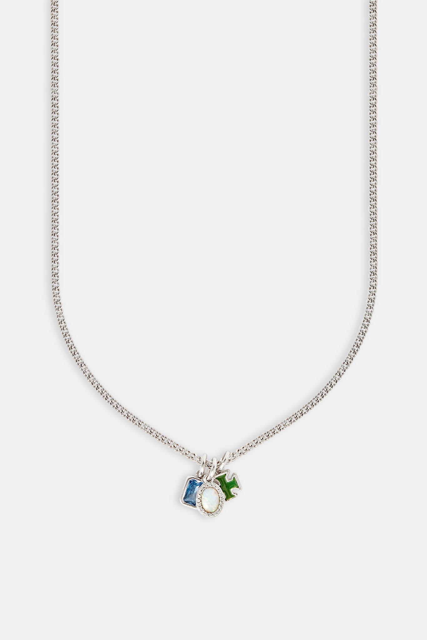 Green Motif & Opal Layered Necklace - 15mm