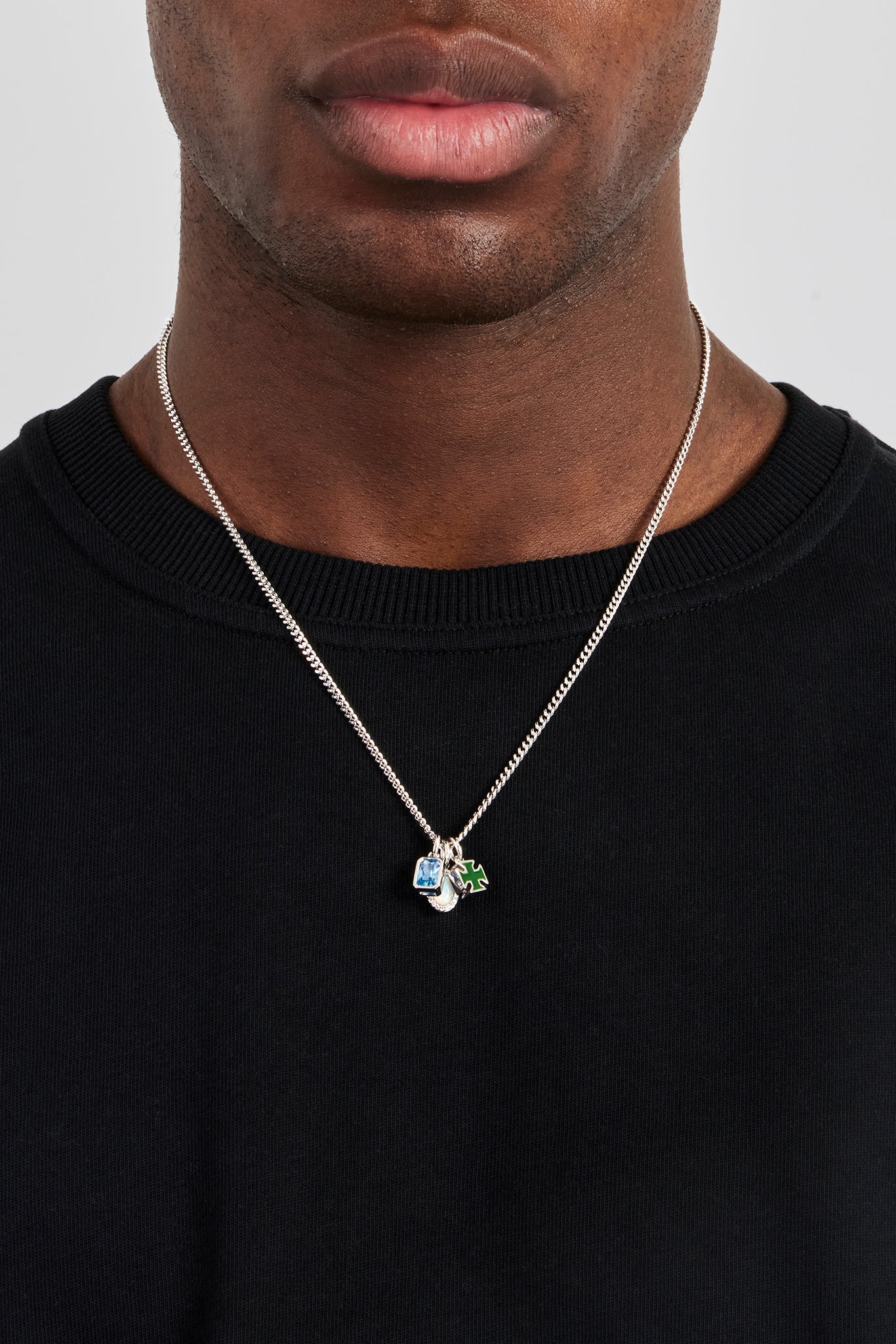 Green Motif & Opal Layered Necklace - 15mm