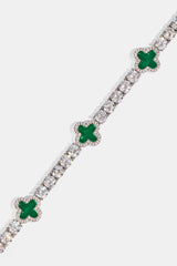 Green Motif Tennis Bracelet - 5mm