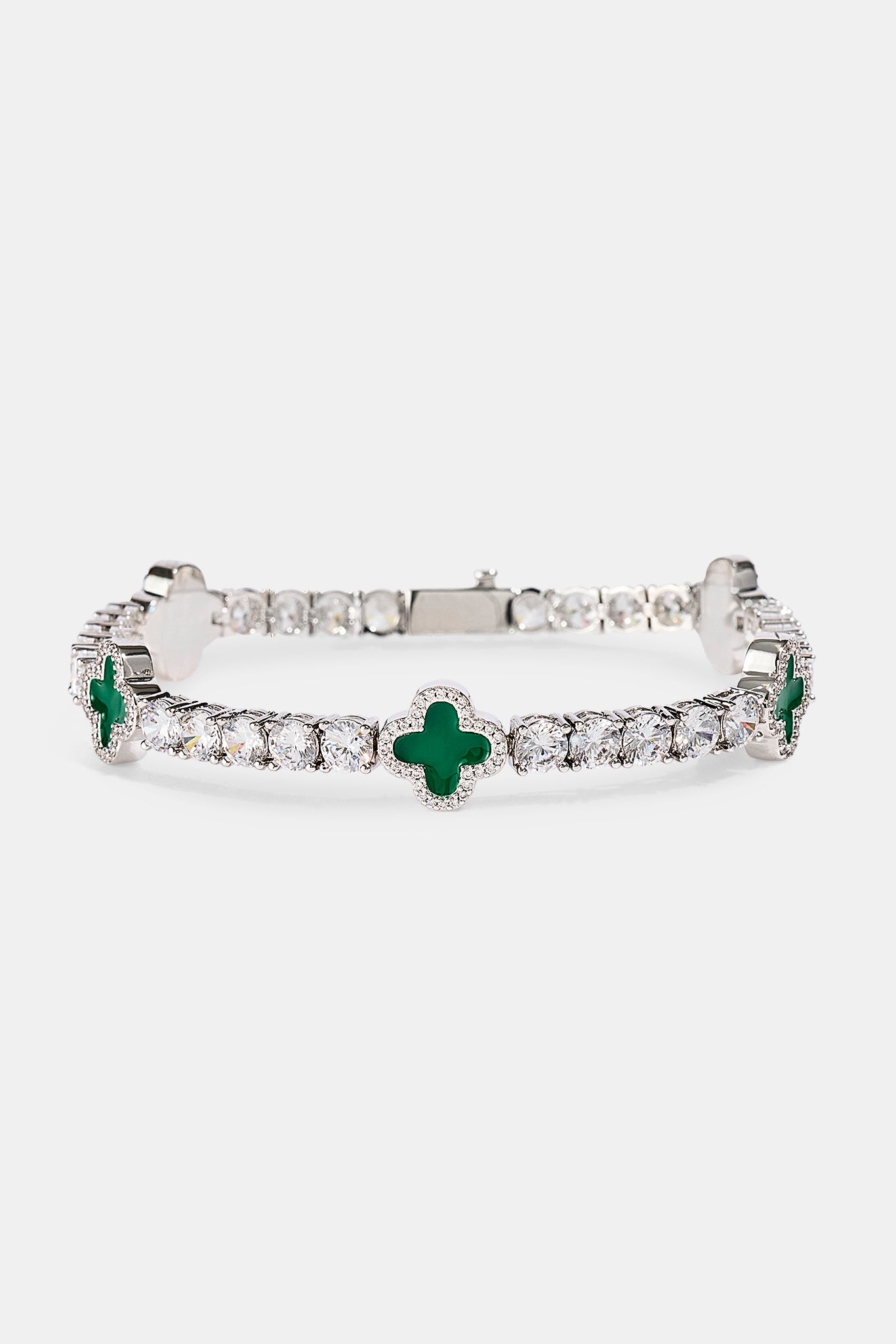 Green Motif Tennis Bracelet - 5mm
