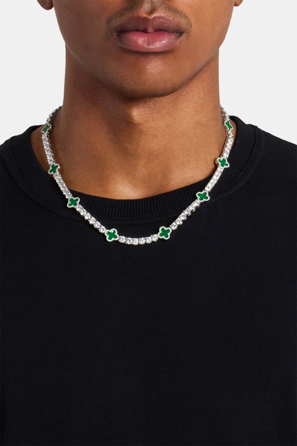 Emerald Tennis Tennis Chain Man READY TO SHIP MEN'S EMERALD BEZEL