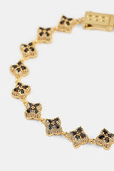 Chocolate Baguette Motif Bracelet - 8mm - Gold