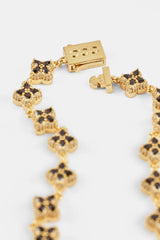 Chocolate Baguette Motif Bracelet - 8mm - Gold