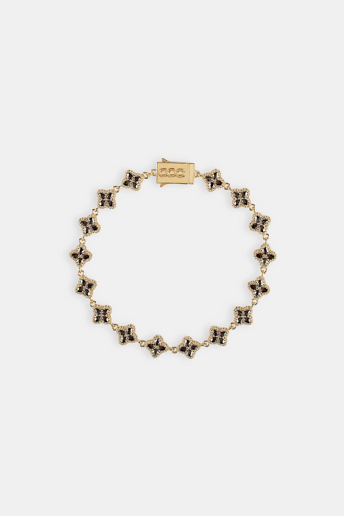 Chocolate Baguette Motif Bracelet - 8mm - Gold