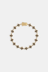 Chocolate Baguette Motif Bracelet - 8mm - Gold
