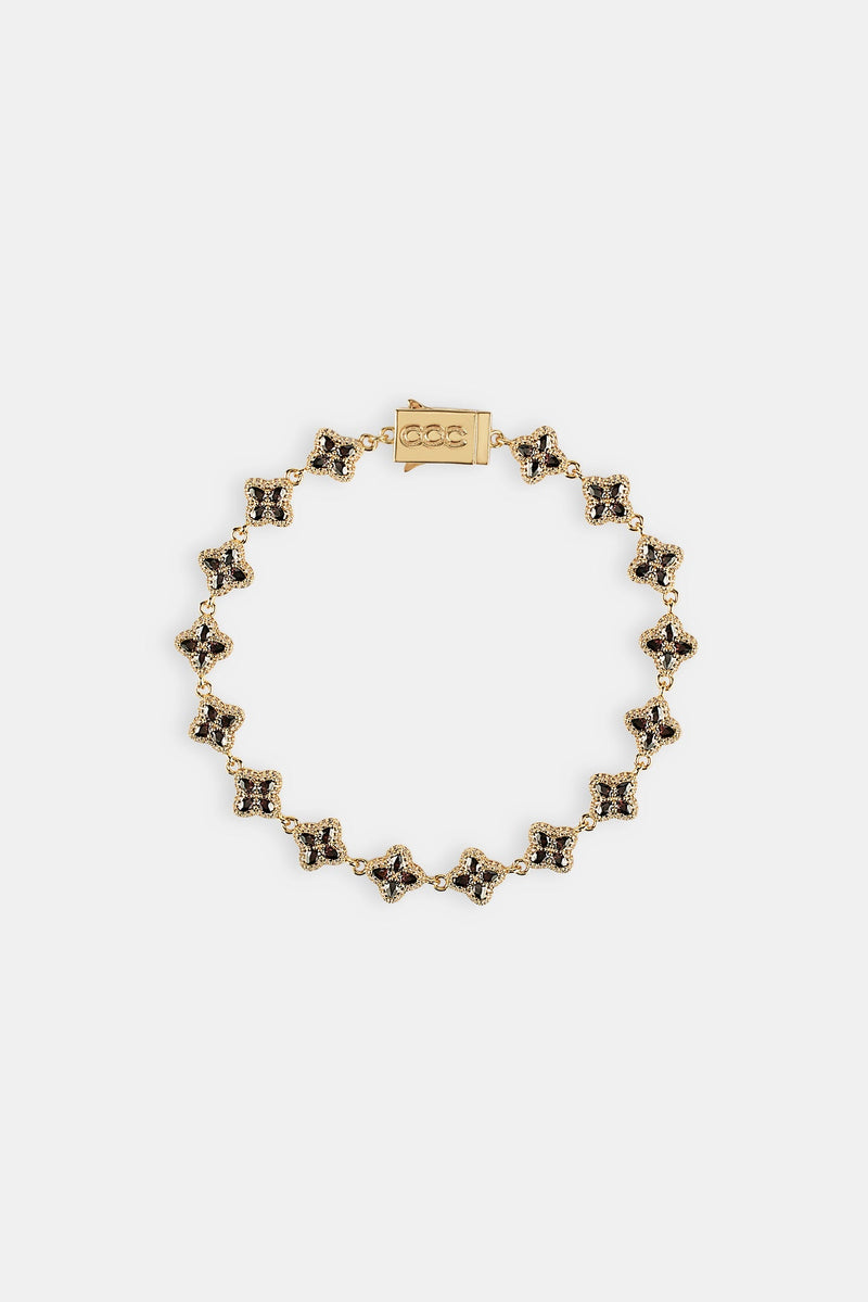 Chocolate Baguette Motif Bracelet - 8mm - Gold