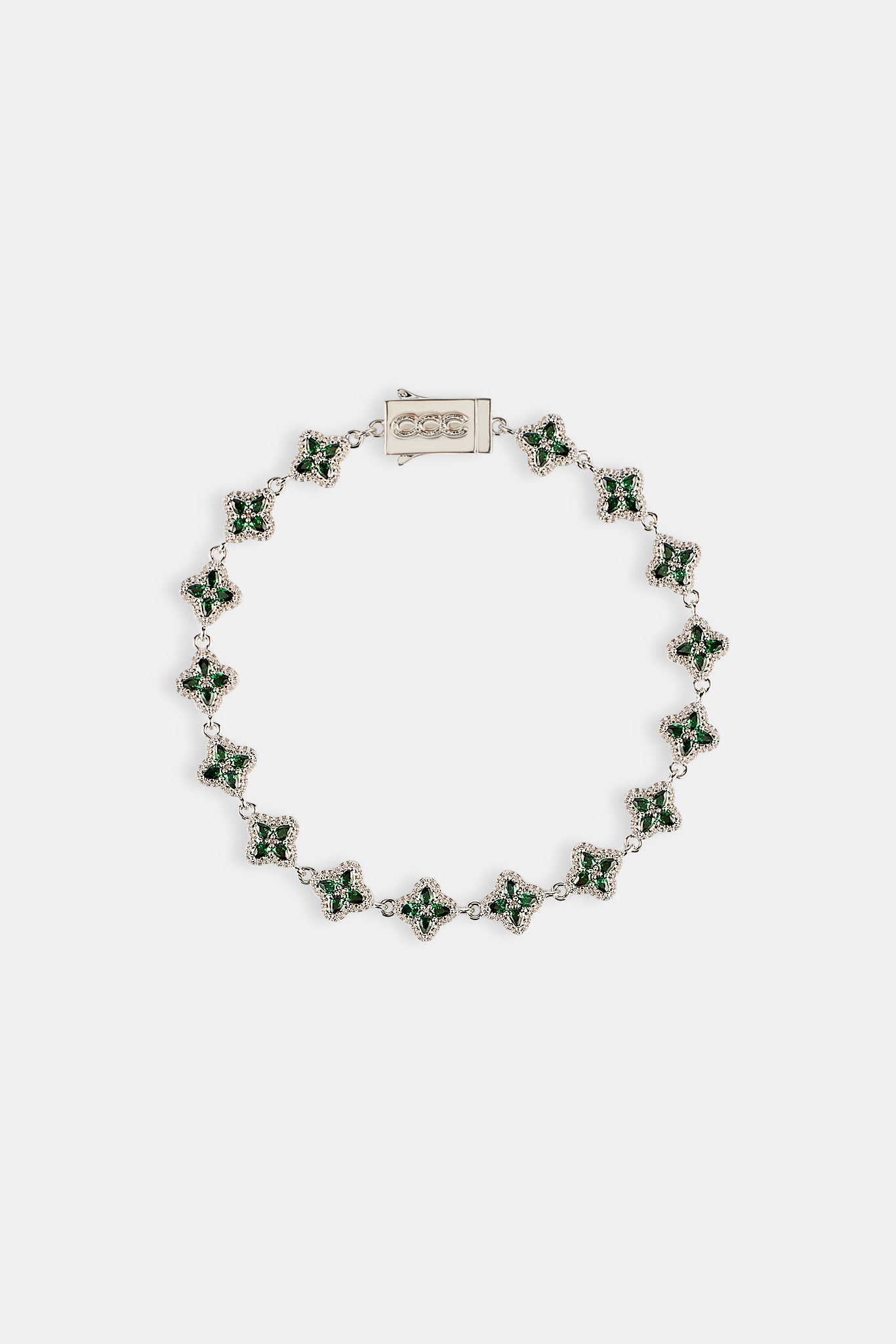 Green Baguette Motif Bracelet - 8mm