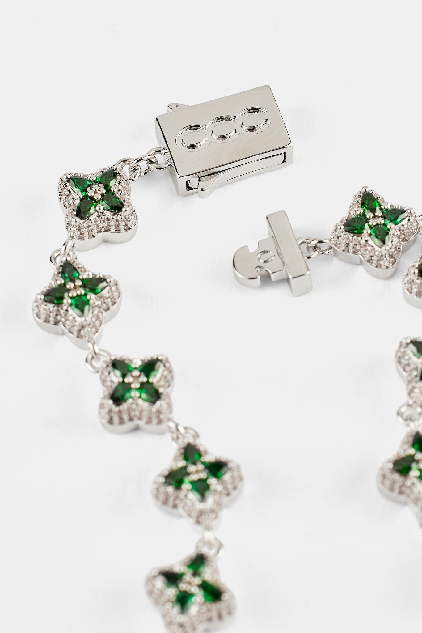 Green Baguette Motif Bracelet - 8mm