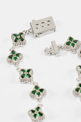 Green Baguette Motif Bracelet - 8mm