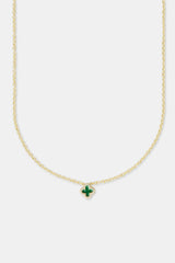 Green Enamel Motif Necklace - 10mm