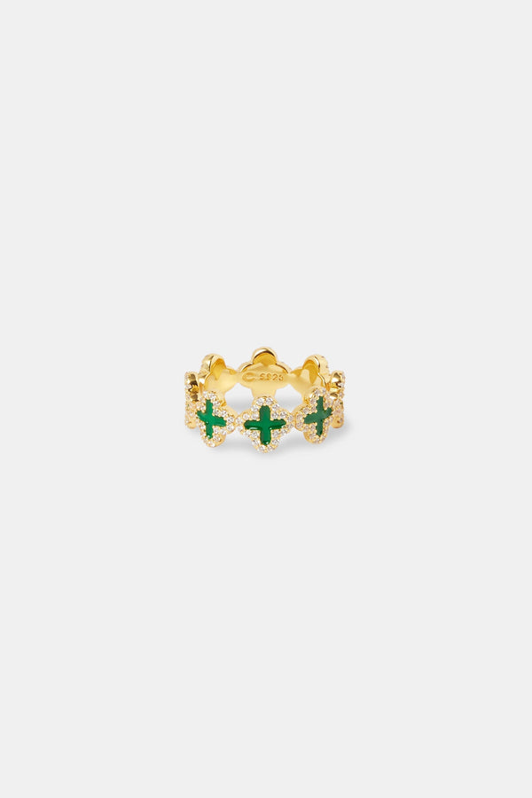 Green Connecting Motif Ring - 6mm