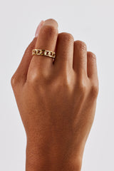 Iced and Polished Hexagon Ring - 5mm