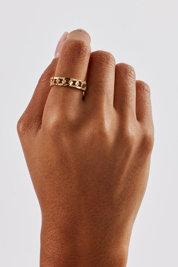 Iced and Polished Hexagon Ring - 5mm