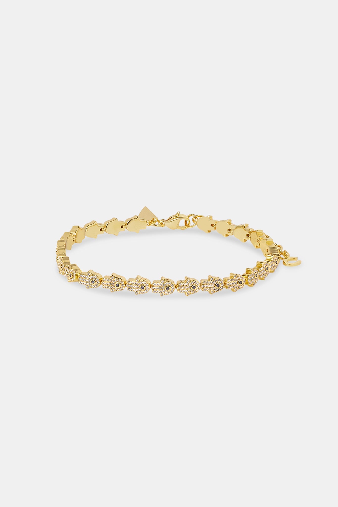Iced Hamsa Hand Anklet - 6mm