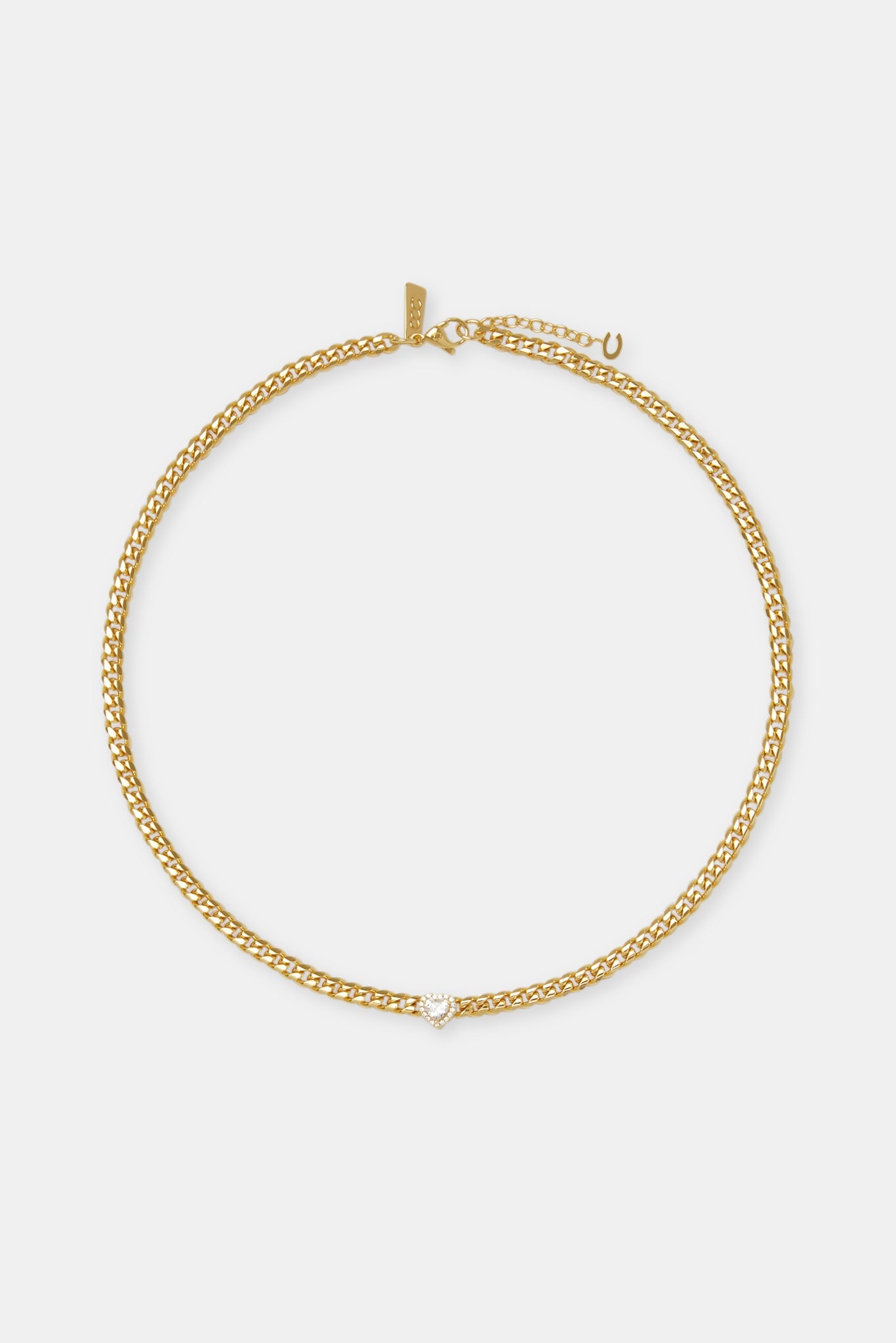 Clear Heart Cuban Chain - 5mm